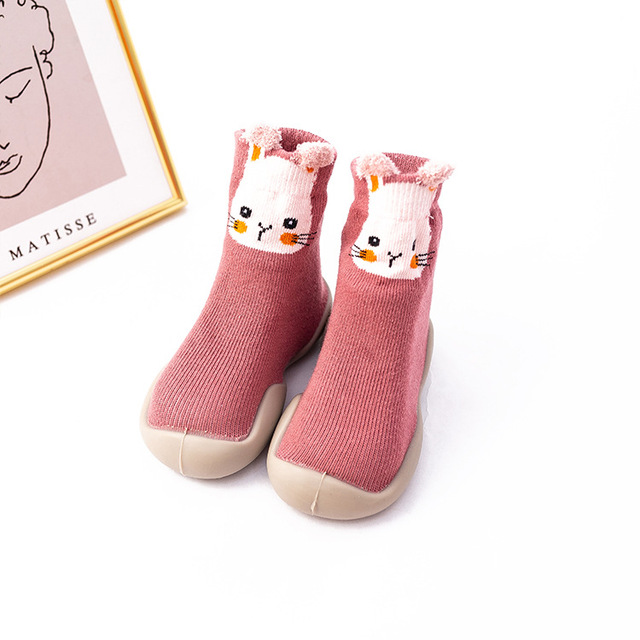 Детская повседневная обувь из хлопчатобумажной ткани с милым рисунком животных