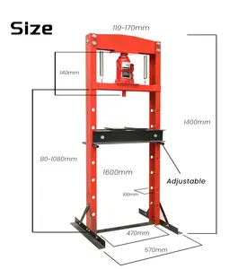 Convenient to use Hydraulic 12 Ton Adjustable Shop Press for workshop