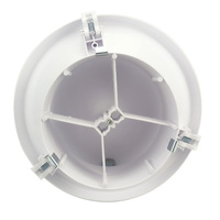 Diffuseur de plafond rond blanc en ABS avec disque central réglable et fixation par clip à ressort pour alimentation en air frais par conduit circulaire