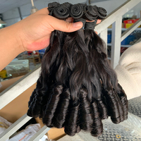 Cheveux Funmi Grade 12A Super Double Drawn Vierge Aligné Cuticules Brésiliens en Paquets Boucles Pixie Funmi Couleur Noir Naturel