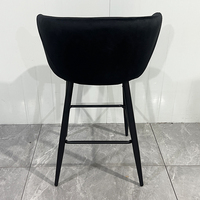 Nouvelles chaises de bar en velours de luxe haut de gamme, structure métallique, design moderne, pour la maison, le bar, le restaurant, l'extérieur, durables et robustes