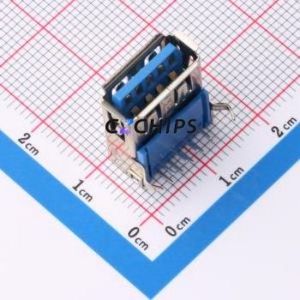 XUSF-0901-0413 USB Connector Bent Lead Through Hole Connector Type-A USB 3.0 Female Right Angle Insert - Product Image 1