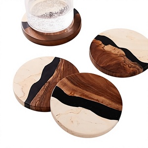 Posavasos Redondos de Madera de Nogal de Último Diseño para Hotel y Restaurante, Posavasos para Servir Té y Café, Manteles Individuales y Almohadillas para Mesa - Product Image 1