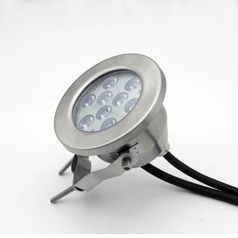 IP68 Waterproof Stainless Steel 6W 12V AC 85-165V Warm White Submersible DMX Pond Fountain Nozzle Underwater LED Pool Lights
