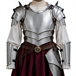 Costume de guerrier gothique en acier inoxydable plaqué argent, armure polie, tenue de protection intégrale du corps - Product Image 4