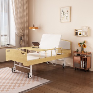 Lit médical manuel en acier inoxydable avec support dorsal pour personnes âgées, utilisation en chambre - Product Image 1