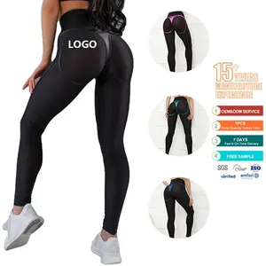 OEM Sexy Mesh Splicing Trousers Slim Leg Hip Push Yoga Pants Women Fitness Tights Gym Running Yoga Leggings Custom High Waist