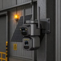 Kamera PTZ Tenaga Surya 4G CMOS IP66 Tahan Air Layar Ganda Pelacakan AI Aplikasi O-kam Pro Luar Ruangan Sudut Lebar 24/7 Terus Menerus