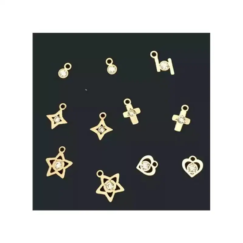 GP minik takılar zirkon İlk çapraz kalp yıldız kolye 14K altın dolu takı yapma malzemeleri kalıcı takı zincirleri