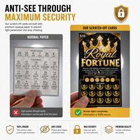 Nouvelles cartes à gratter sur le thème Royal Fortune, billets de loterie personnalisés, impression de données variables pour promotions de détail, gagnant instantané