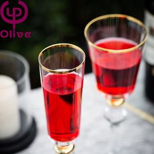 Bar <span class=keywords><strong>de</strong></span> fête <span class=keywords><strong>de</strong></span> mariage <span class=keywords><strong>liqueur</strong></span> <span class=keywords><strong>de</strong></span> citrouille bulles <span class=keywords><strong>de</strong></span> champagne côtelé coloré bordé d'or gobelet en cristal à double perles ensemble <span class=keywords><strong>de</strong></span> verres à vin - Product Image 5