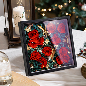 Cornice con Rosa Eterna, Decorazione per la Casa, Rosa Preservata con Cannello di <span class=keywords><strong>Cassia</strong></span> e Ghiande, Regalo per San Valentino, Rosa Infinita - Product Image 3