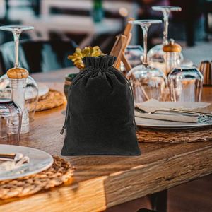 Custom Diy Christmas Birthday Party Wedding Gift Candy Earphones Black Velvet Small Pouch Bag <b>Drawstring</b> - Product Image 4