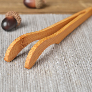 Pinces à thé en bambou courbées avec dents, résistantes à la chaleur, pour accessoires de cérémonie du thé Kung Fu - Product Image 2