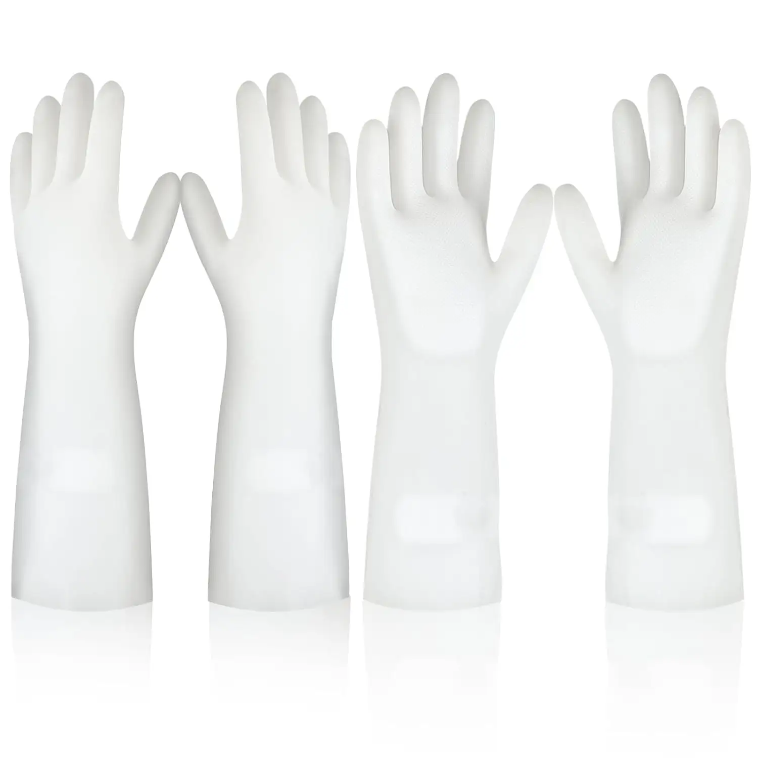 Sarung tangan dapur putih 15 inci, sarung tangan pembersih nitril, dapat digunakan kembali, tahan lama, bebas lateks