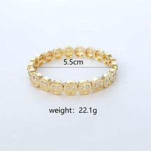Tùy Chỉnh Thời Trang Đầy Màu Sắc Zircon Hợp Kim Simley Mặt Quyến Rũ Vòng Đeo Tay Vàng Không Làm xỉn Đàn Hồi Đồ Trang Sức Vòng Đeo Tay Bangles Đối Với Đảng - Product Image 6