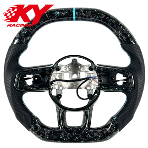 Customized forged carbon fiber black leather sports racing style steering <b>wheel</b> suitable for Jeep Wrangler JK JL 2018-2025 - Product Image 1