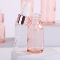 Flacon compte-gouttes en verre rose mat avec boîte, 10 ml, 15 ml, 20 ml, 30 ml, 50 ml, 100 ml, pour huile essentielle et emballage de collyre