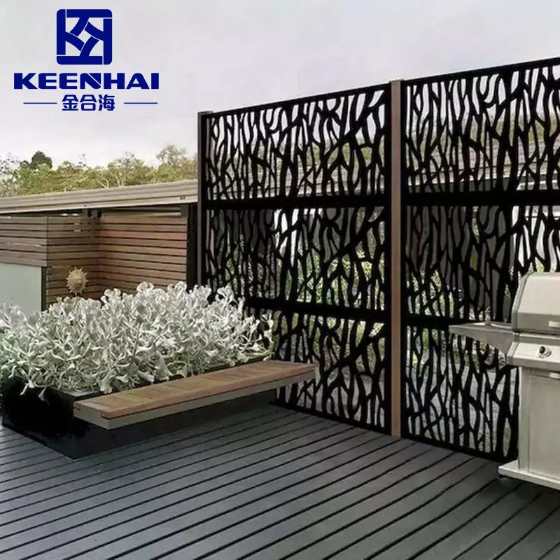 Тропическая внешняя архитектурная резьба алюминиевый балкон приватный экран лазерная резка забор