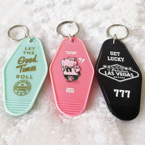 Wholesale Colorful <b>Custom</b> Hotel Keyrings & Promotional <b>Keychains</b> Hot Stamping Logo for Motel Use - Product Image 2
