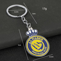 Porte-clés officiel en métal avec emblème de football, style pendentif, cadeau de collection sous licence pour les fans, anneau métallique durable, porte-clés de football