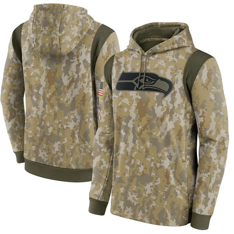 Wholesale Jersey American Football Uniform Camouflage Hoodies 3D Printed Sweater Men's Jacket