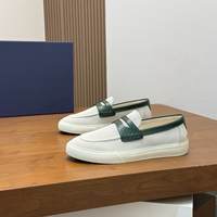 Mocassins Penny pour Hommes de Haute Qualité, Style Designer, en Toile et Cuir Patchwork, Chaussures Plates Décontractées Confortables pour la Marche Quotidienne