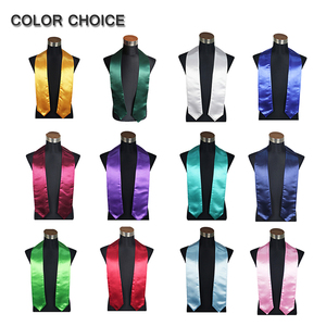 Estola de Coro de Satén de Primera Calidad, Ligera, de Color Liso, Forma Triangular, Cuello en V, Un Solo Color - Product Image 5