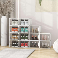 Lot de 12 contenants empilables en plastique pour chaussures, taille 11, écologiques, durables, pour la maison et la salle de bain