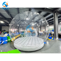 Dôme gonflable commercial en PVC de 3/4 m, plateforme de saut, ballons transparents, tente, matelas pneumatique pour fêtes d'enfants