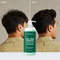 Shampoo Nettoyant Végétalien à l'Huile d'Arbre à Thé OEM ODM pour Cheveux Bouclés Abîmés - Liquide Hydratant Lissant et Contrôle du Sébum