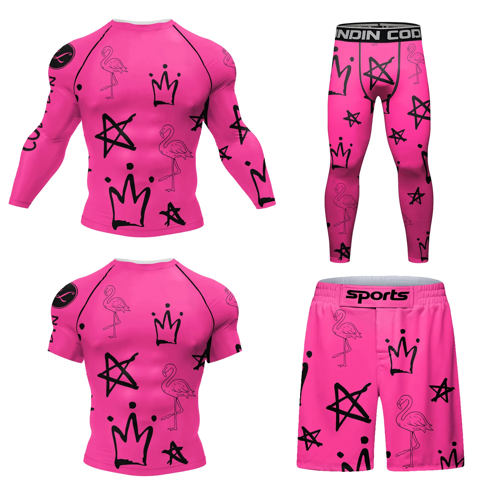 מותאם אישית bjj אגרוף סט דחיסת ג 'רזי הדפסה 3D rashguard קיקבוקסינג הדוקה חולצות מכנסיים muay thai mma fightwear