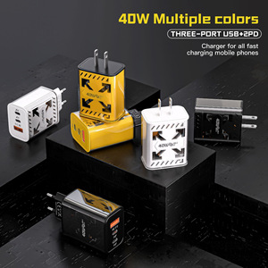 ที่ชาร์จโทรศัพท์มือถือ 40W หัวปลั๊ก EU US ช่องเสียบ USB Type C สำหรับชาร์จโทรศัพท์ Android ชาร์จเร็วพิเศษ สำหรับ <span class=keywords><strong>Samsung</strong></span> Xiaomi Huawei และ <span class=keywords><strong>iPhone</strong></span> - Product Image 5