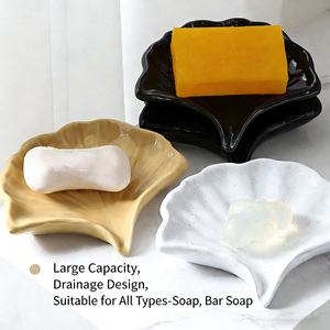 Portasapone in Ceramica di Lusso a Forma di Ginkgo, Accessori per Bagno, Doccia e Mensole - Product Image 6