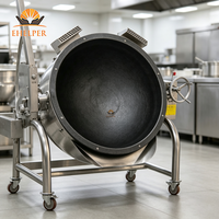 Machine de cuisson professionnelle à gaz en fonte inclinable, grande capacité, pour sauces, confitures et transformation alimentaire
