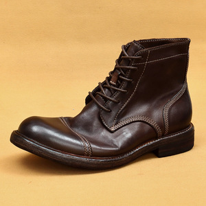 Botas para Hombre, Botas de Invierno para Hombre, de Cuero Genuino, con Forro de Lana Térmica, Botas de Algodón con Suela Gruesa, Botas de Piel de Vacuno de Primera Capa - Product Image 4