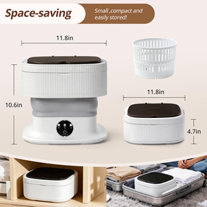 Mini-lave-linge pliable 10L en gros avec cuve en plastique, lavage et essorage tout-en-un pour sous-vêtements, portable pour la maison - Product Image 2