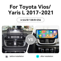 MOOKAKA Multimédia Automobile Android pour Toyota Vios/Yaris L2017-2021 GPS Navigation Carpaly Radio Récepteur Coche Player Stereo