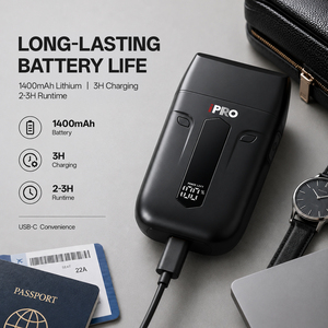 <span class=keywords><strong>Afeitadora</strong></span> <span class=keywords><strong>Eléctrica</strong></span> de Alta Calidad con Logotipo Personalizado, 8800 RPM, Doble Cuchilla para Cuerpo y Rostro, con Pantalla LED y Fuente de Alimentación USB - Product Image 3