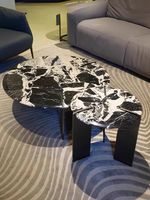 Table basse en marbre naturel de style italien, haut de gamme, simple, luxueuse et moderne, pour salon de villa, combinaison élégante de tables basses