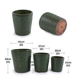 Kleien bloempotten 	   Grote gebreide kleipotten voor buitenplanten - Product Image 5