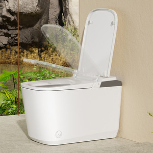 WC Intelligente Moderno da Donna con Scarico a Pavimento, Monoblocco in Ceramica Quadrato con Sensore Integrato per <span class=keywords><strong>Bagno</strong></span> - Product Image 6