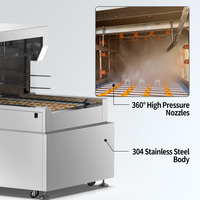 Laveuse industrielle automatique en acier inoxydable pour caisses, paniers, bacs et plateaux en plastique (y compris pour poulet)