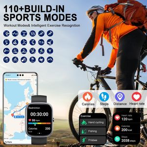 Montres intelligentes grand écran, appels Bluetooth, étanches, tracker de fitness pour hommes et femmes, smartwatch ultra-fine - Product Image 5