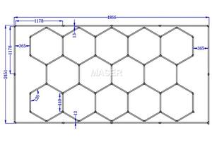 <span class=keywords><strong>Luminaire</strong></span> hexagonal plafonnier en nid d'abeille lampe de travail LED pour Garage Auto Detailing Shop 14 système de grille - Product Image 6
