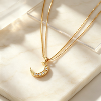 Collier chaîne en acier inoxydable de haute qualité pour femme, avec pendentifs étoiles, goutte d'huile et zircon incrusté, style rétro simple, cadeau de niche