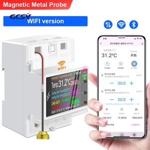 ATORCH AT4PTW AC220V 100A pengontrol suhu saklar pengatur waktu untuk pemanasan pendingin WiFi Tuya Din rel termostat inkubator - Product Image 4