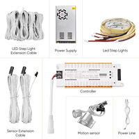 Kit de contrôleur d'éclairage d'escalier à LED avec détecteur de mouvement intelligent OEM bandes COB découpables éclairage d'escalier intérieur