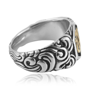 Trident <b>Ring</b> Men's Stainless Steel Punk Style Geometric Design Silver Color Gift Jewelry 24035 - Product Image 4