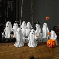 Figurine en résine de personnage citrouille peinte, forme mignonne avec récipient citrouille pour la décoration de table à la maison